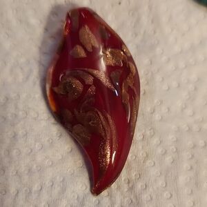 Red and Gold Glass Pendant